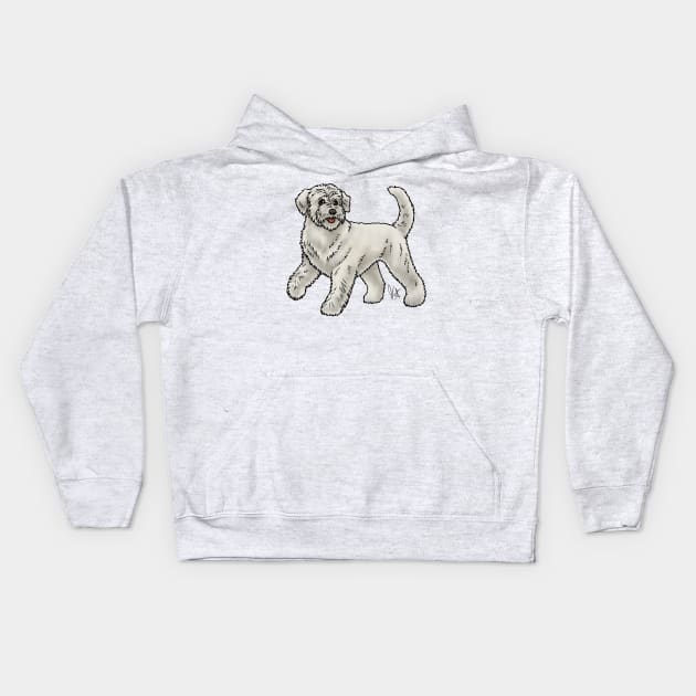 Dog - Soft-Coated Wheaten Terrier - Heavy White Kids Hoodie by Jen's Dogs Custom Gifts and Designs